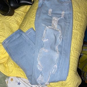 Distressed jeans